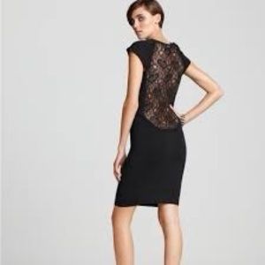 french connection lace back dress black sz 4